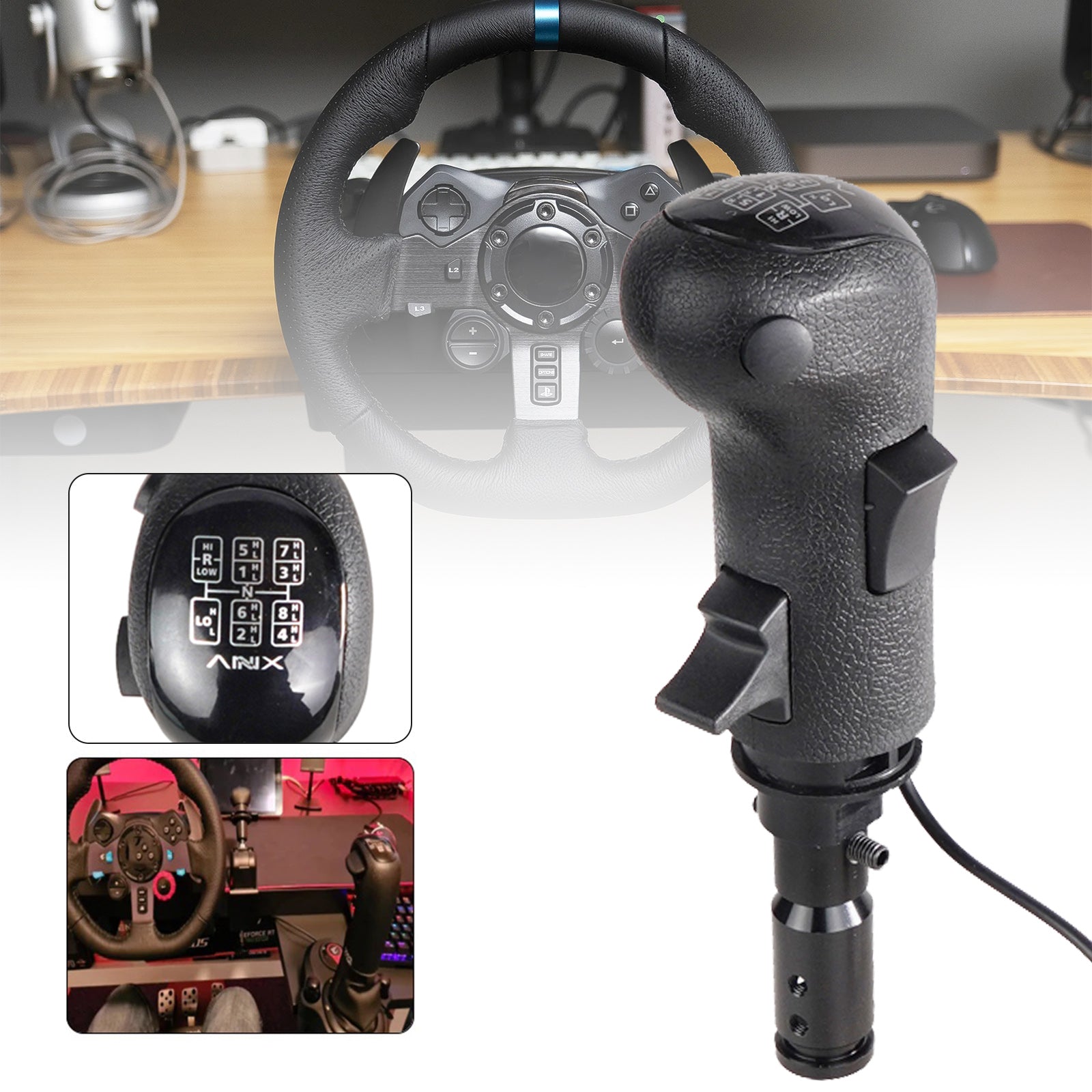 USB Gearshift Knob for Logitech G923 G29 G27 G25 TH8A Gearshift Shifter Knob PC