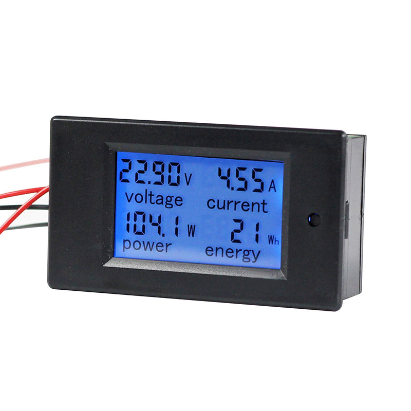 تيار مستمر 20A 100 فولت LCD الرقمية فولت الجهد واط مقياس الطاقة الحالي مقياس التيار الكهربائي الفولتميتر