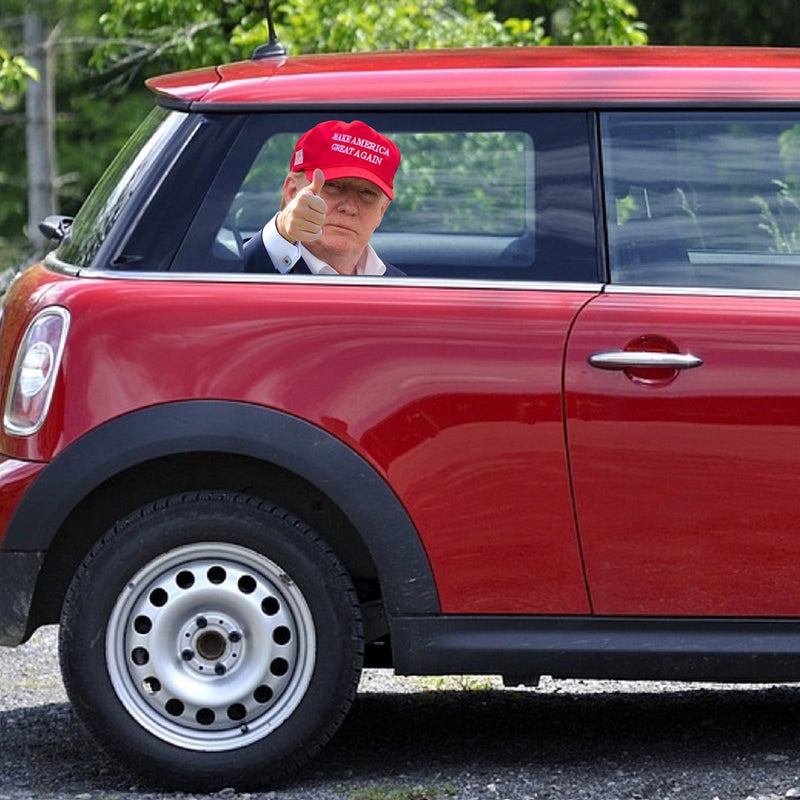 Adhesivo para ventana de coche, tamaño de persona real, paseo de pasajero con Trump President 2020 R