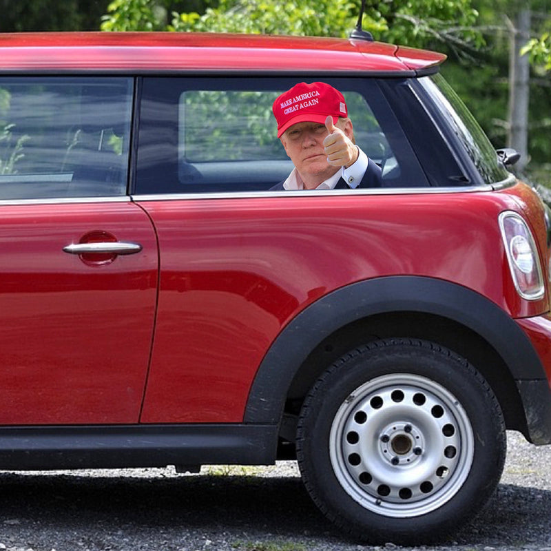 Adhesivo para ventana de coche, tamaño de persona real, paseo de pasajero con Trump President 2020 L