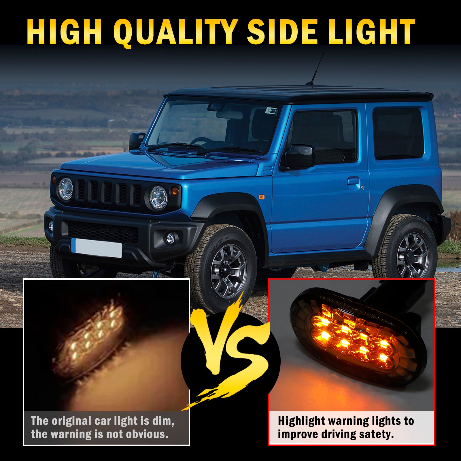 Pair of Side Marker Light Turn Signal Light For Suzuki Jimny JB64 JB74 Smoked