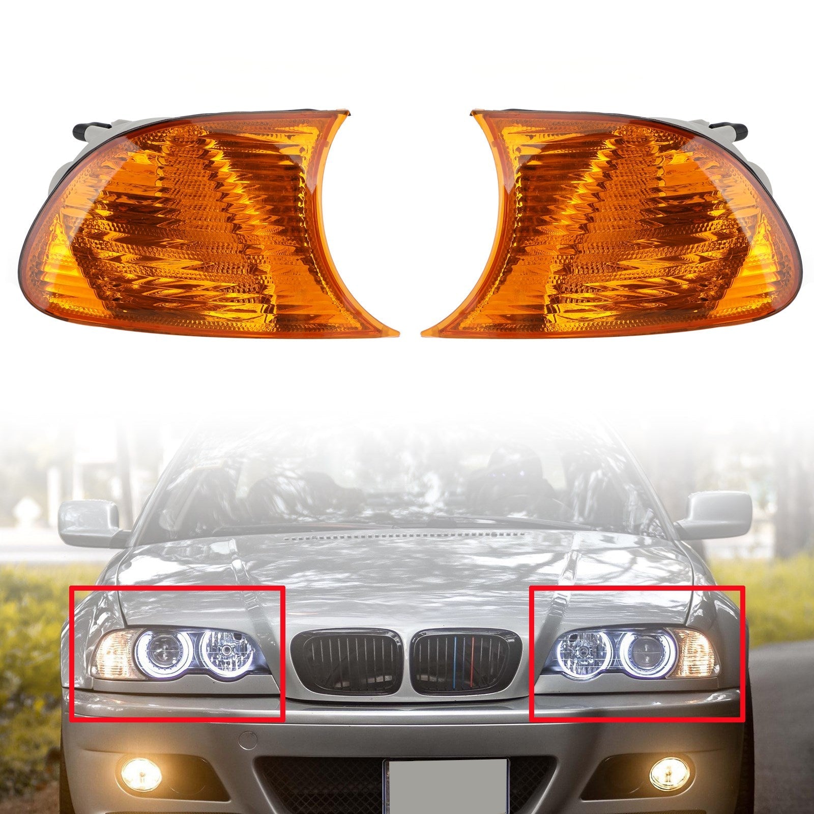 Left/Right Corner Lights Turn Signal Lamps For BMW E46 2 Doors 1998-2001  Y Generic