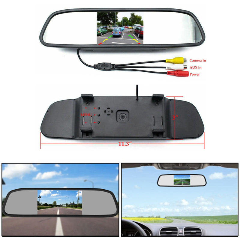 4.3 بوصة TFT NTSC PAL LCD مرآة 4.3 بوصة شاشة سيارة للرؤية الليلية وقوف السيارات المساعدة