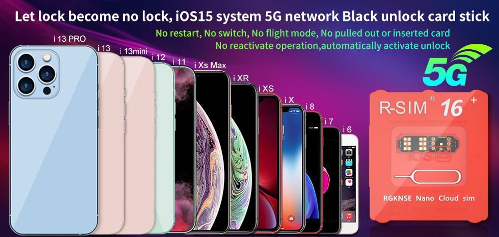 R-SIM 16+ Nano Desbloquear tarjeta RSIM compatible con iPhone 13 Pro 12 PRO MAX XS XR 8 IOS 15