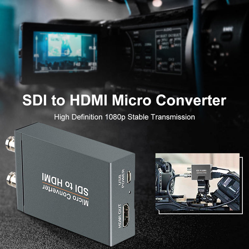 محول فيديو صغير عالي الدقة SDI إلى HDMI + SDI 1 إلى 2 اكتشاف تنسيق الصوت