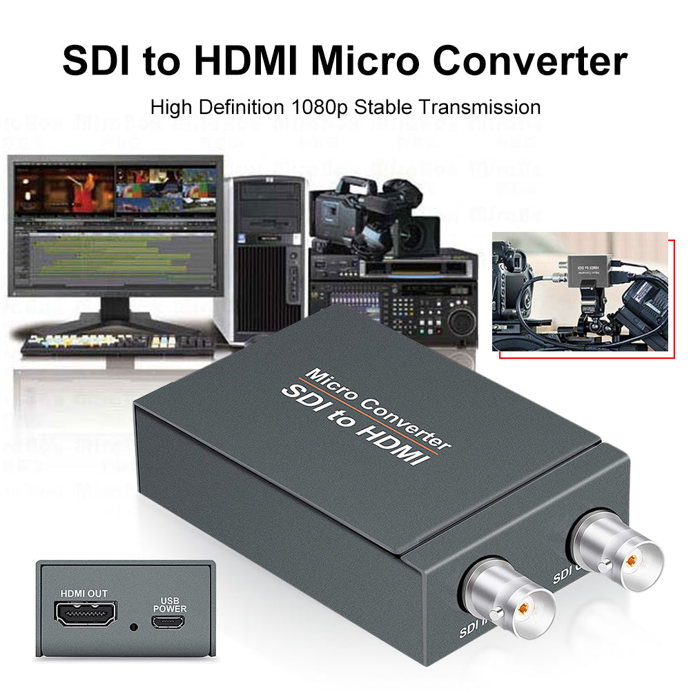 Mini HD Video Micro Converter SDI a HDMI + SDI 1 a 2 Detección de formato de audio