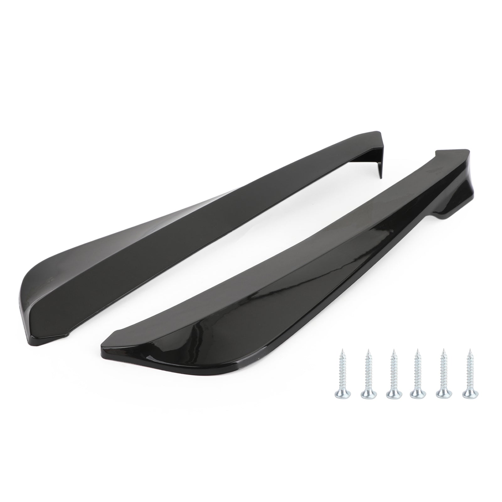 19" Car Rear Bumper Fin Canard Splitter Diffuser Valence Spoiler Lip Gloss Black Generic