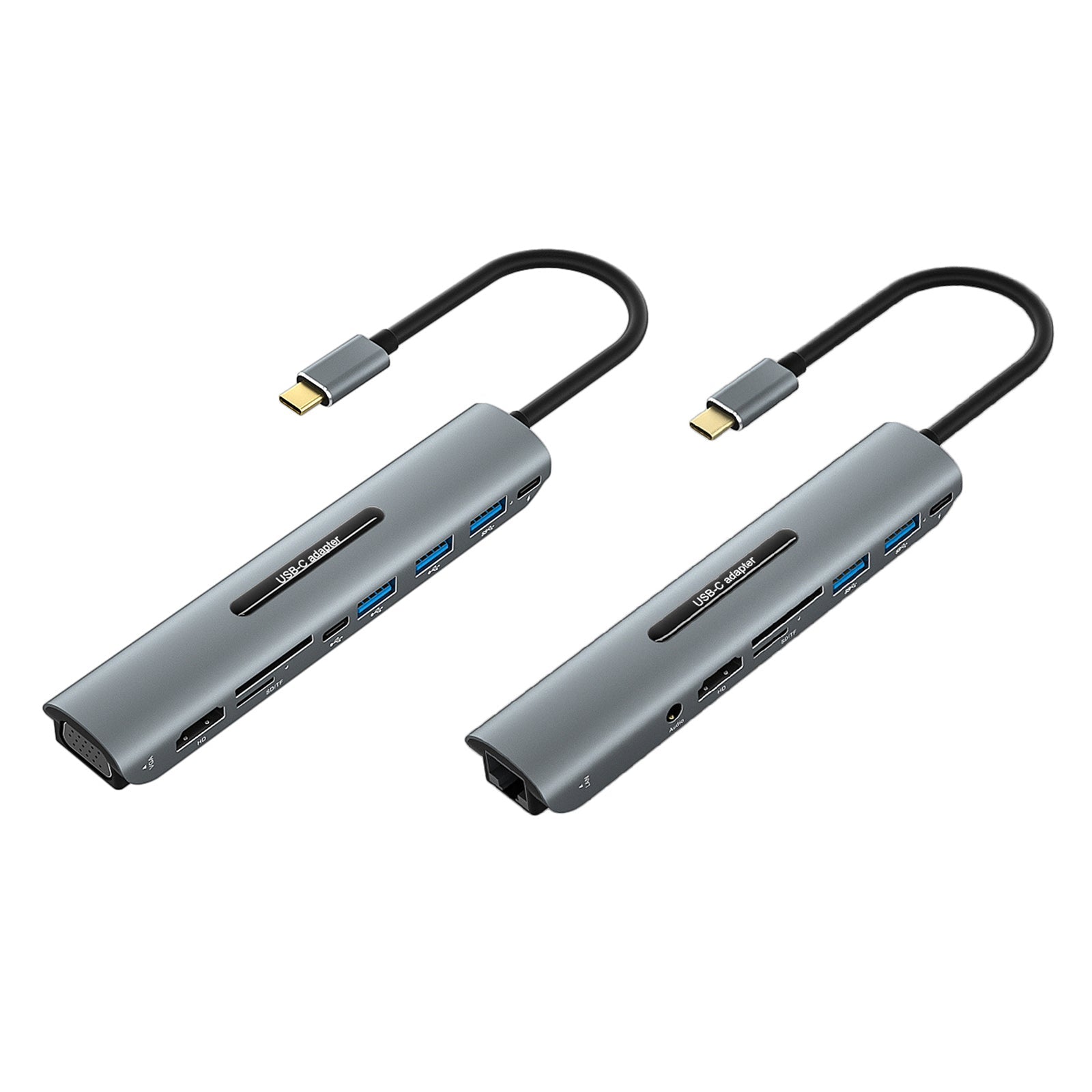 قاعدة إرساء 9 في 1 USB-C بدقة 4K HD VGA PD100W لأجهزة الكمبيوتر المحمولة MacBook Type-C