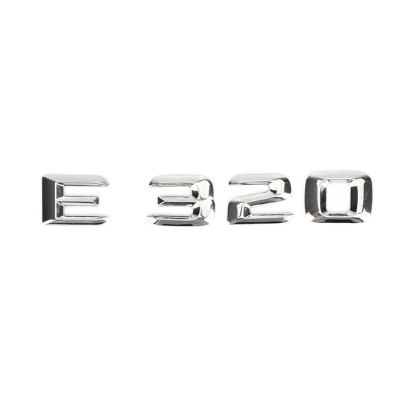 Insignia del emblema del maletero trasero Placa de identificación Calcomanía Letras Números Fit Mercedes E320 Chrome Generic