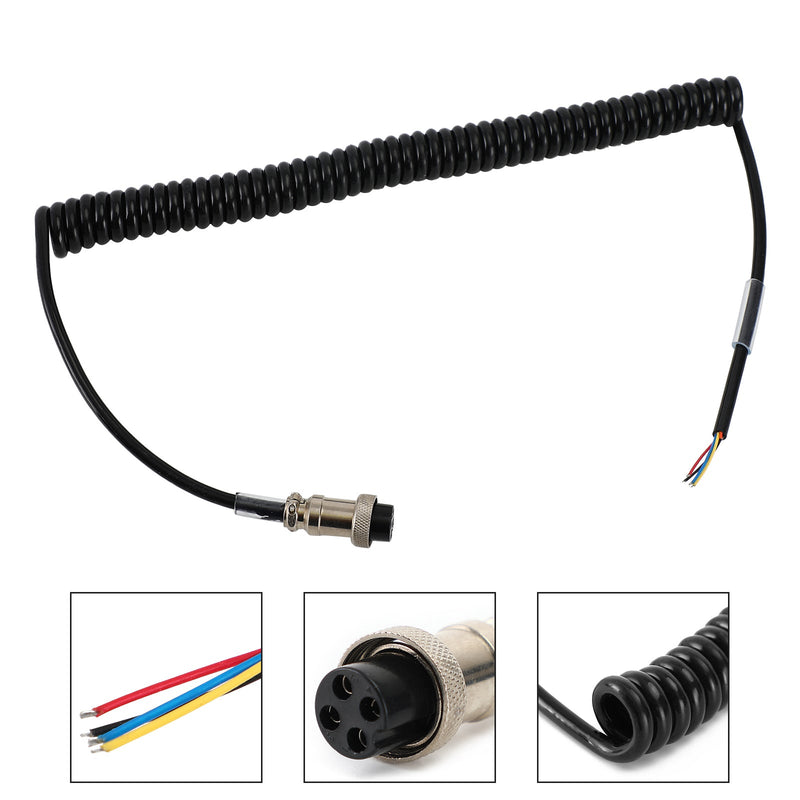Cable de repuesto en espiral para micrófono de 4 pines para Walkie Talkie de coche Pr550Pr3100