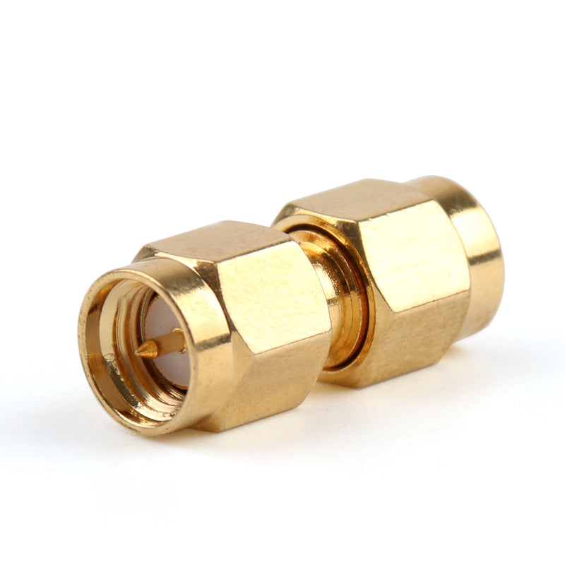1Pc Adapter RP SMA Male To SMA Male Plug RF Connector Straight Gold Plating