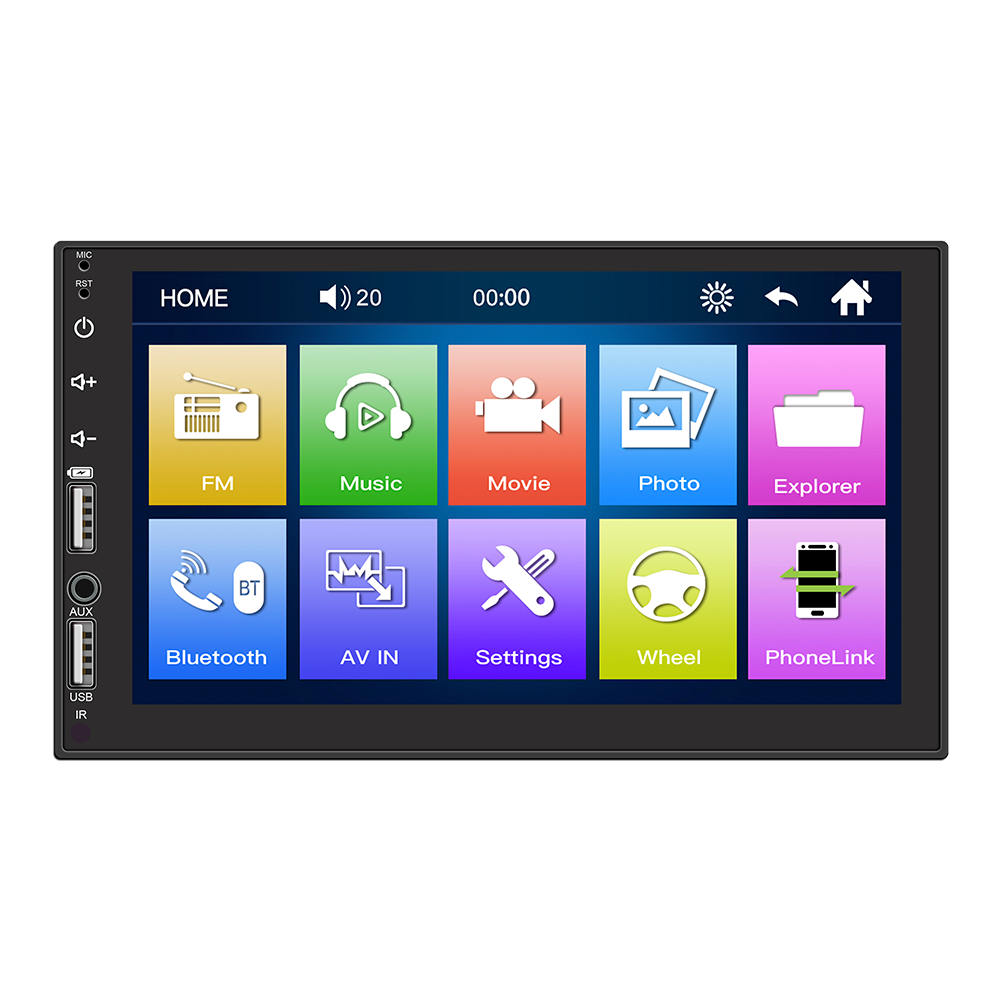 7 pulgadas Bluetooth doble USB pantalla táctil coche estéreo Radio MP5 FM/AUX + cámara