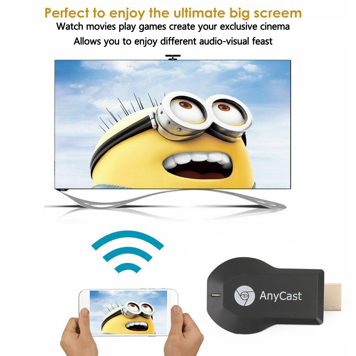 Display Receiver Dongle Streamer Anycast 4K M4+ Air Play HDMI TV Stick WIFI