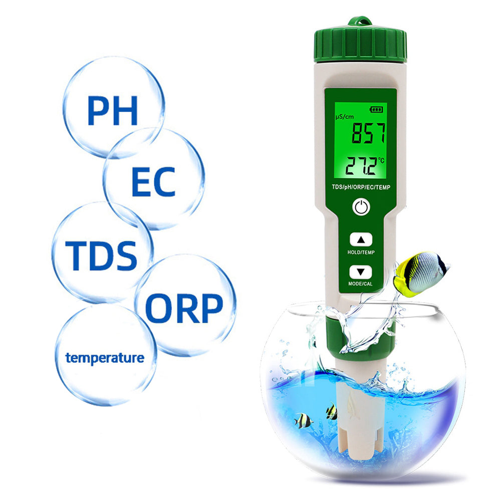 5 في 1 الرقمية PH TDS EC ORP درجة حرارة المياه جهاز اختبار جودة الماء متر أداة الاختبار