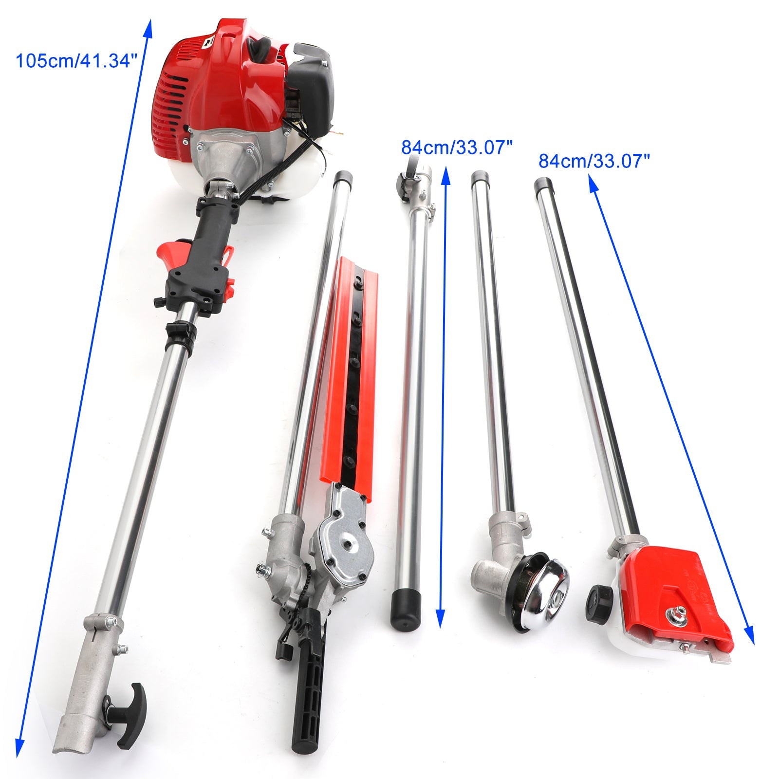 Cortasetos de gasolina 5 en 1 de 52 cc, motosierra, desbrozadora, sierra de poste, herramientas para exteriores