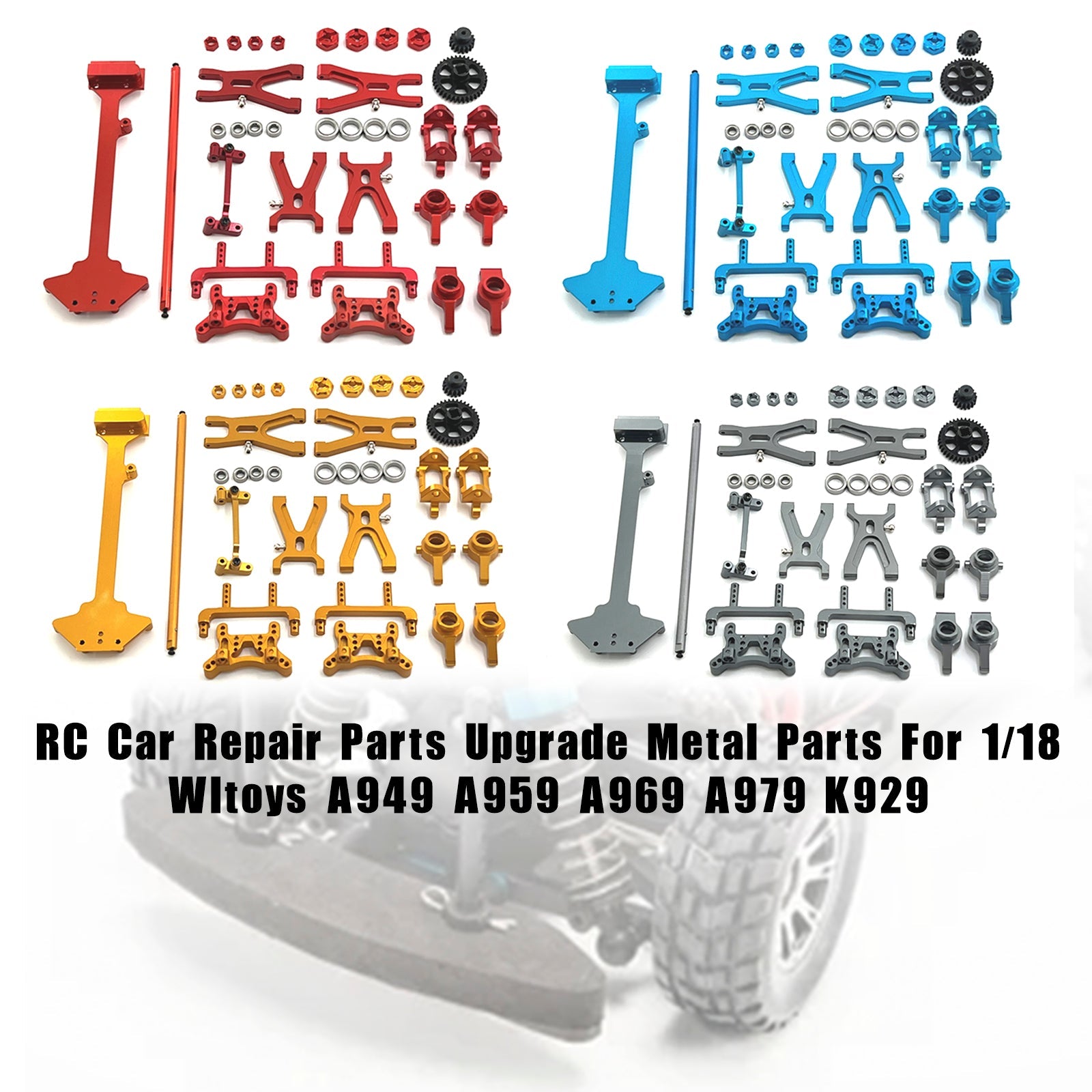 Piezas de reparación de automóviles RC, piezas de Metal mejoradas para 1/18 Wltoys A949 A959 A969 A979 K929