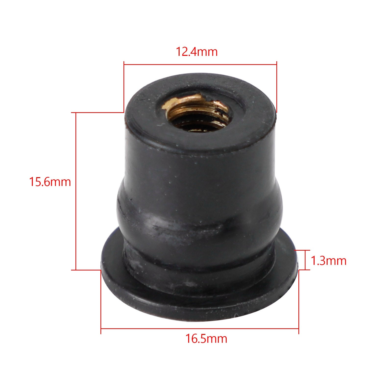 M6 Rubber Well Nuts Wellnuts for Fairing & Screen Fixing Pack of 100 - 13mm Hole