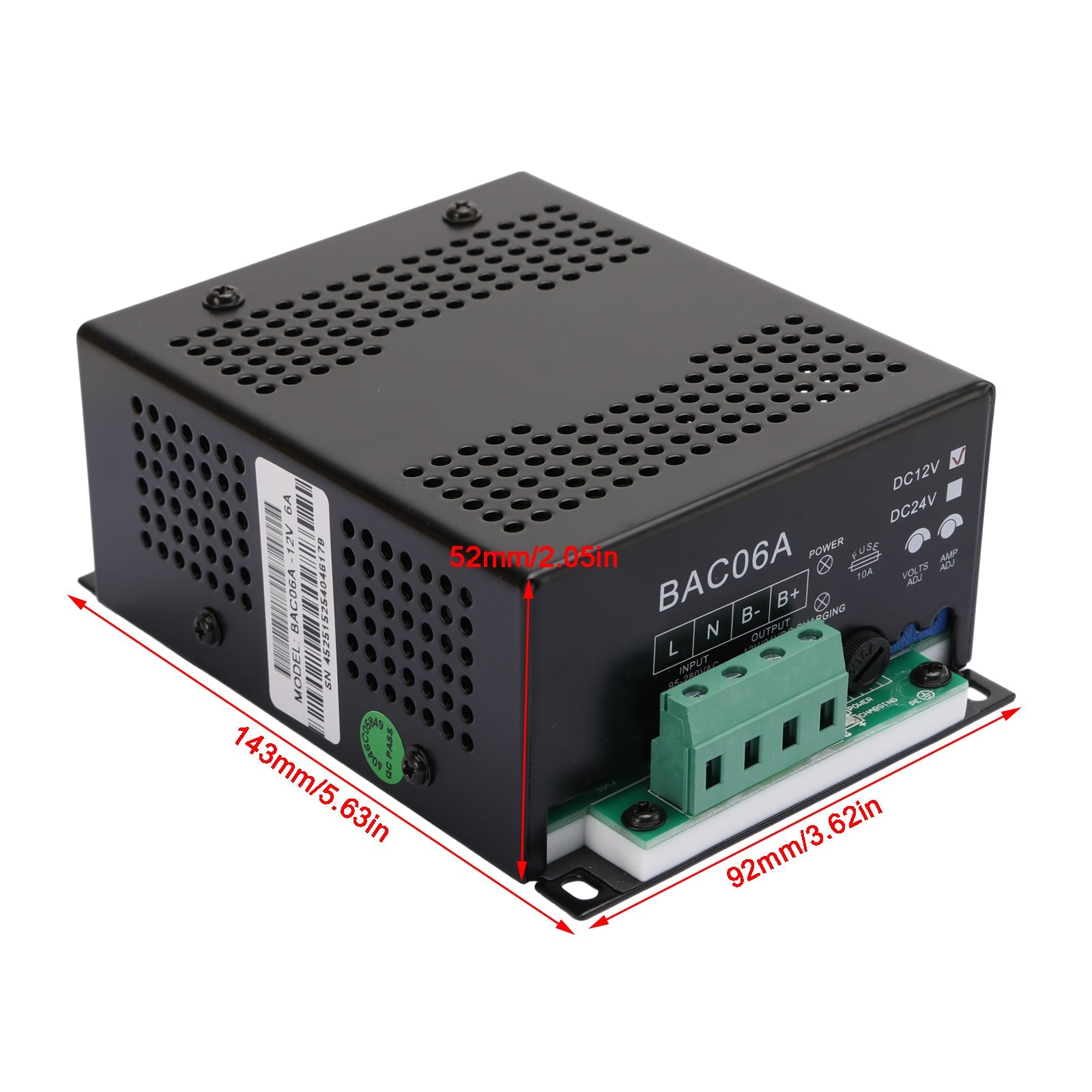 BAC06A 12V شاحن بطارية BAC06A-12V تحكم لمولد Smartgen