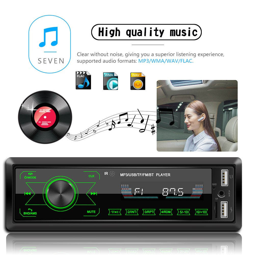 Bluetooth Single 1 Din Car Stereo USB AUX MP3 Player Touch Screen Radio In-Dash CA Market