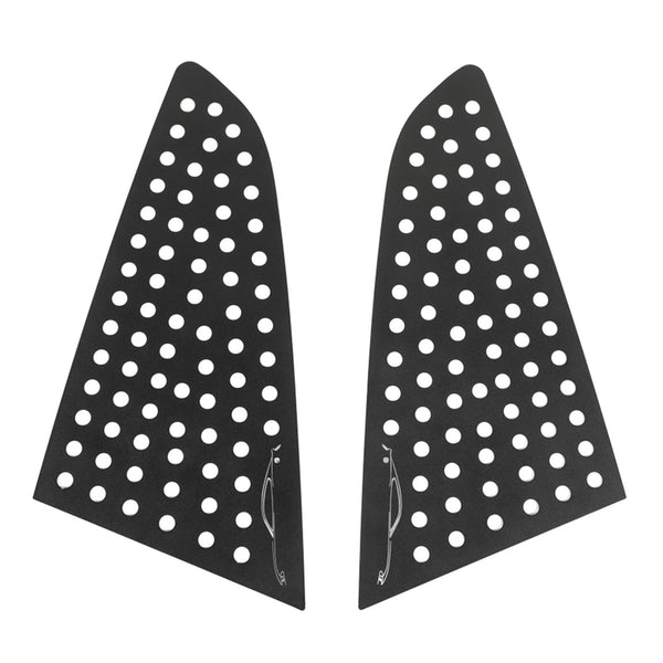 غطاء فتحة نافذة مثلثة خلفية سوداء من سبيكة سوداء لسيارة فورد موستانج 2015-2019 عام