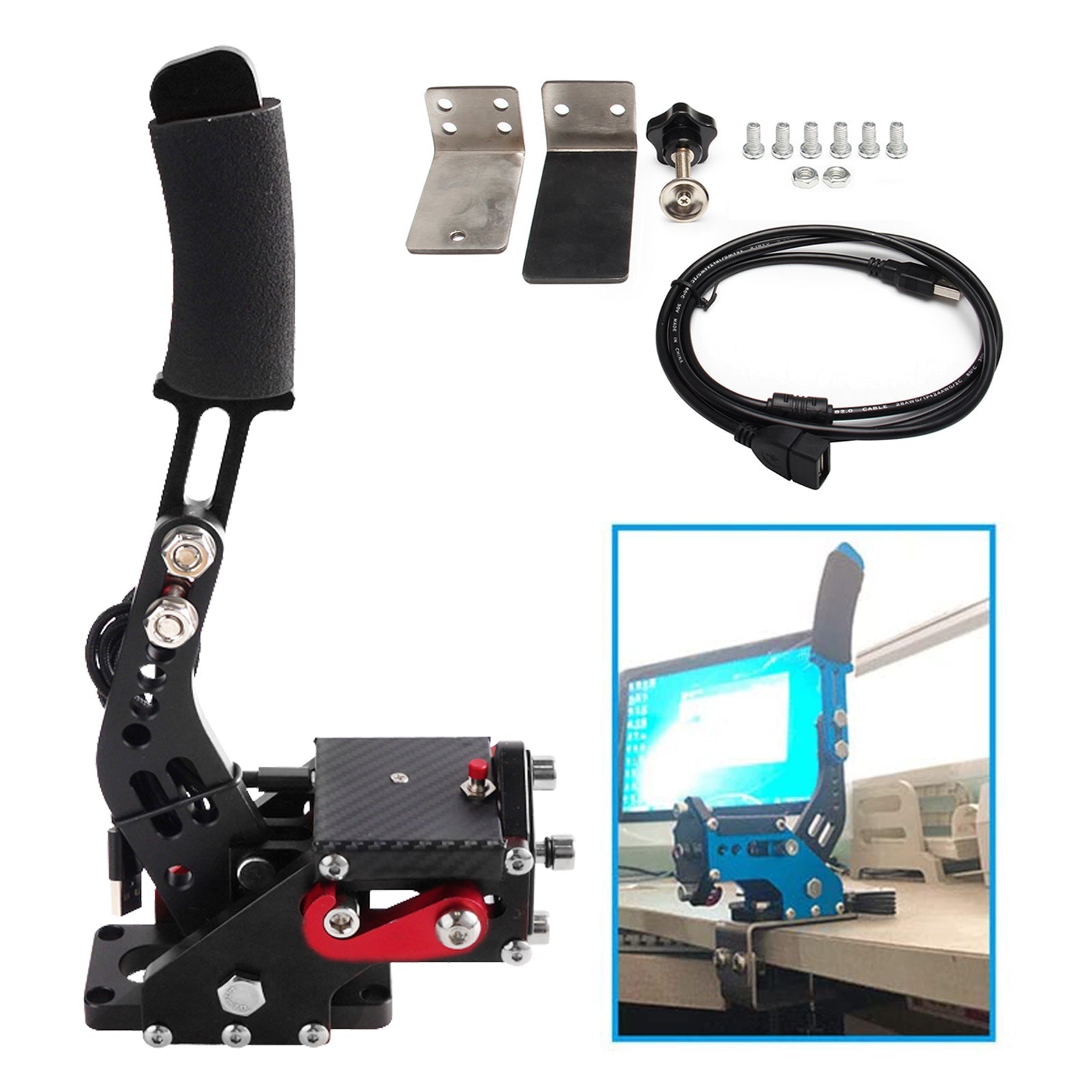 14Bit PS4/PS5 USB3.0 Handbrake Kits for Racing Games Steering Wheel Stand G29