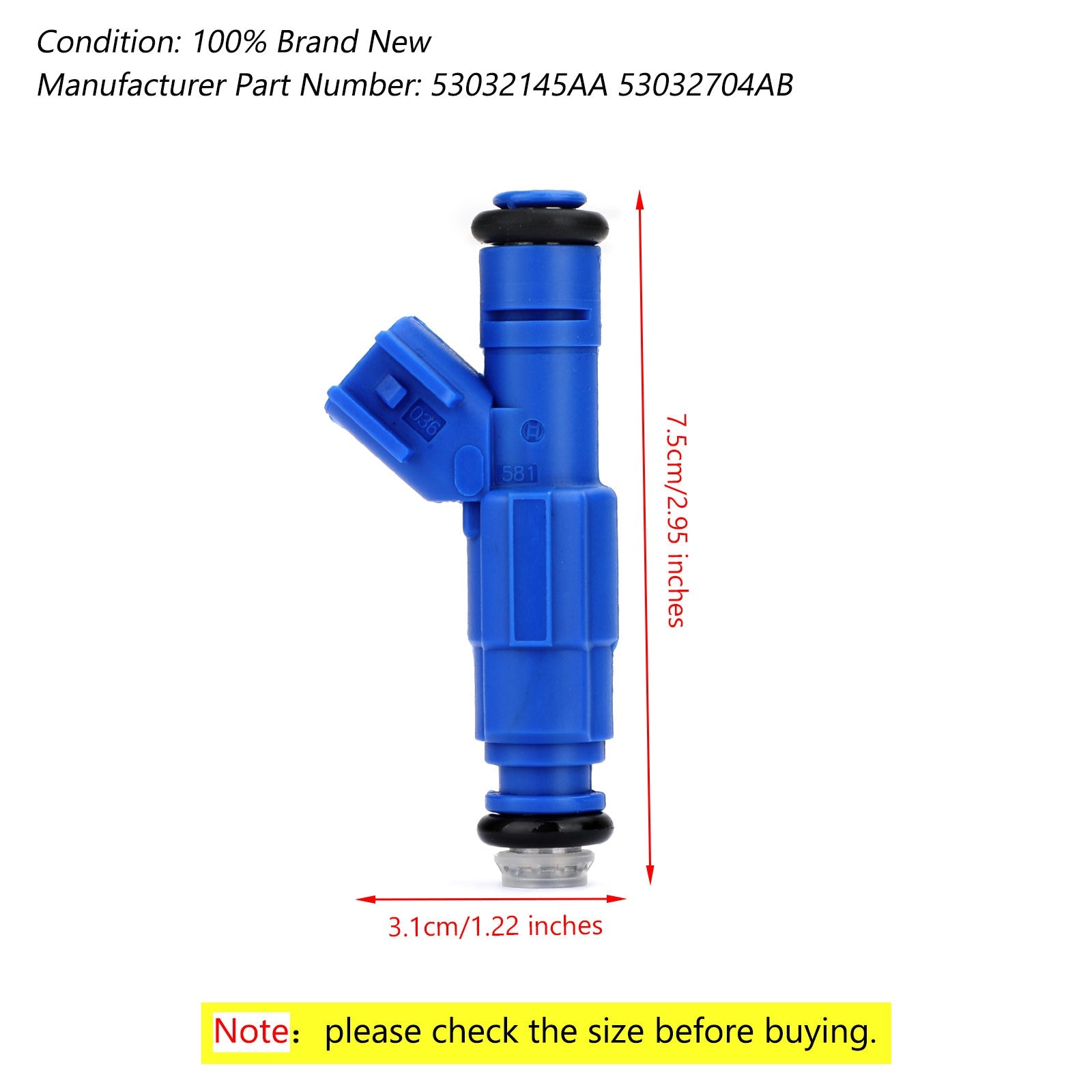 53032145AA 1 Uds inyector de combustible para 2001-2007 DAKOTA RAM 1500 Chrysler 4.7L V8 53032704AB genérico