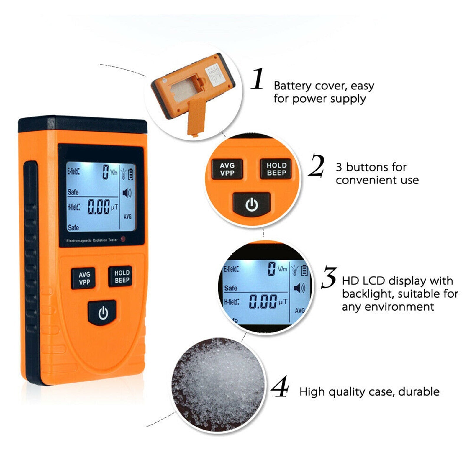 Digital LCD Electromagnetic Field Radiation Detector EMF Meter Dosimeter Tester