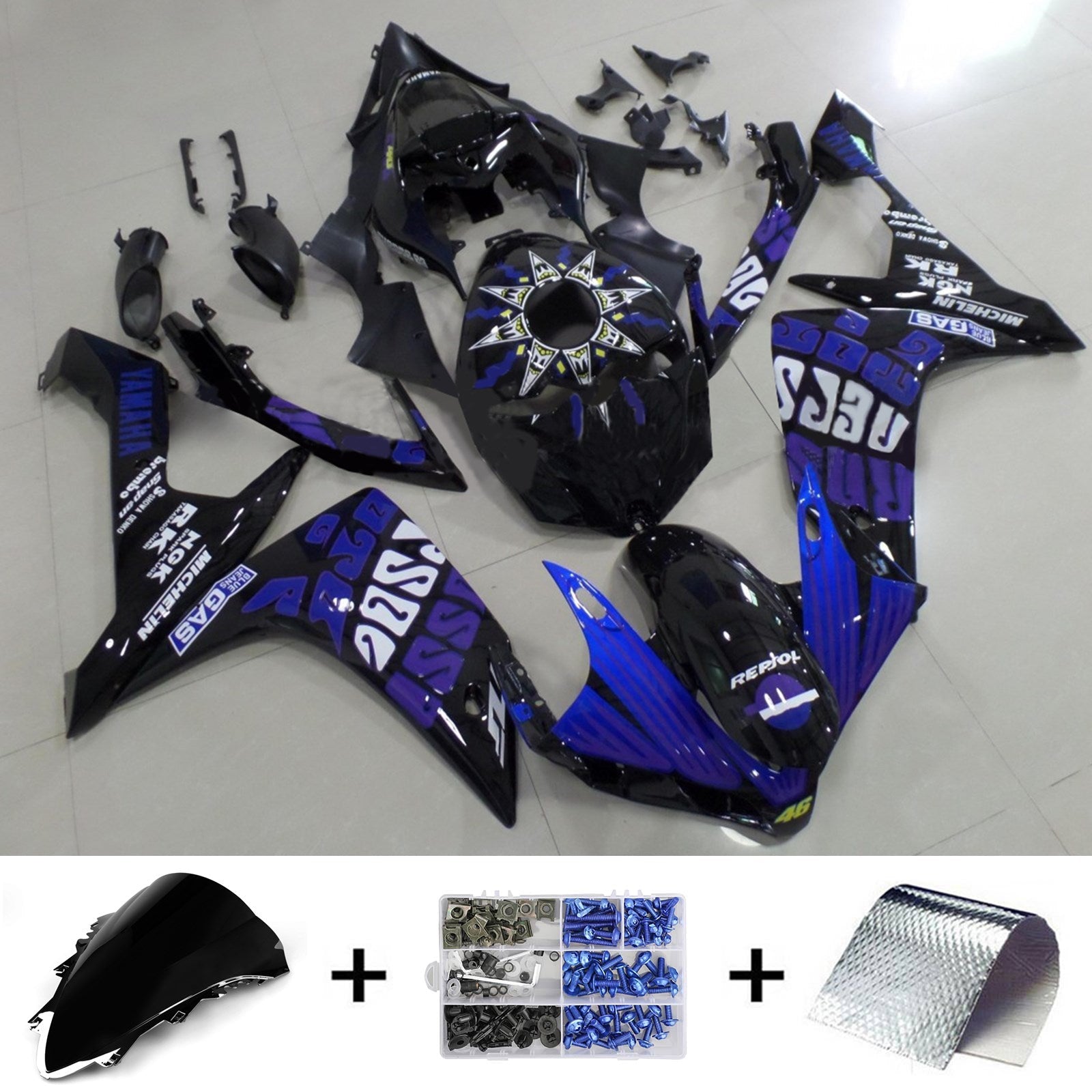 Yamaha YZF 1000 R1 2007-2008 Fairing Kit Bodywork Plastic ABS