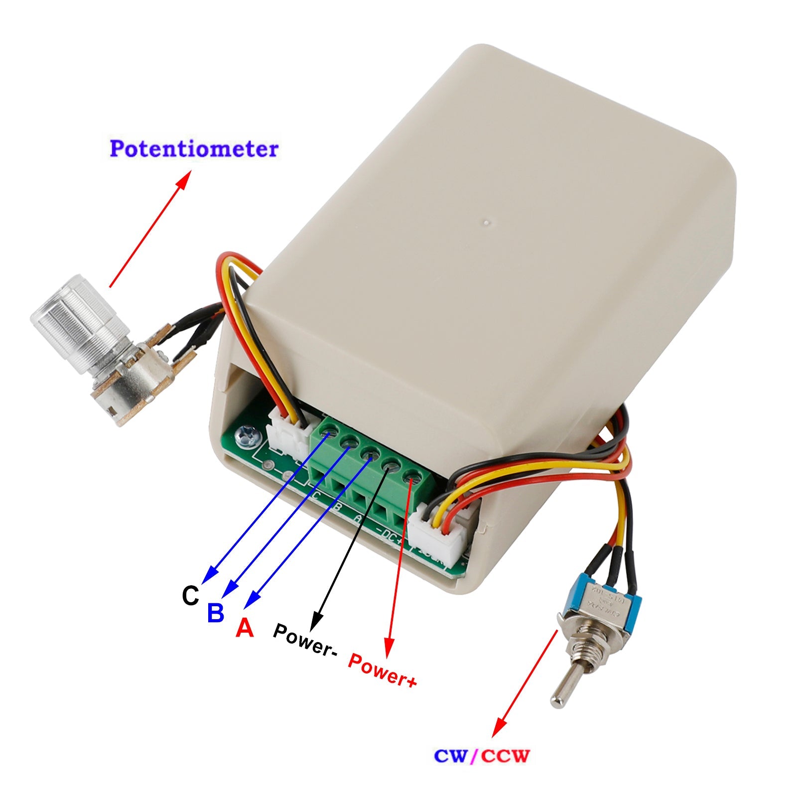 تيار مستمر 3-Phase فرش السيارات سرعة المراقب CW CCW التبديل 5V 12V 24V 36V 15A