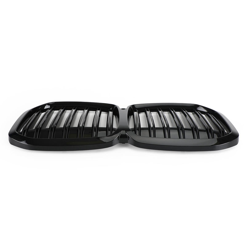 Parrilla de rejilla de riñón negra brillante de doble costilla 51138745730 para BMW X7 G07 2019-2021 genérico