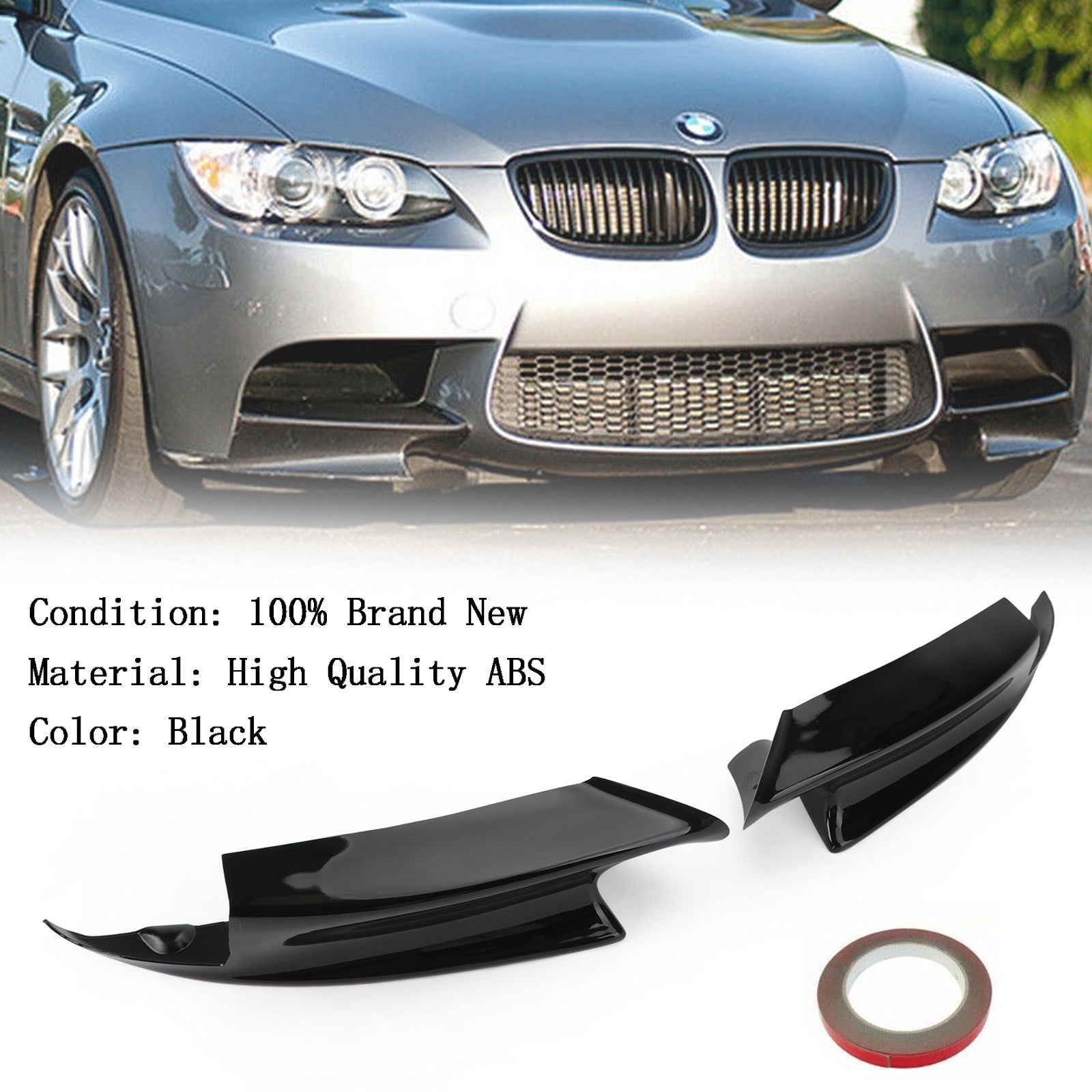 Front Bumper Lip Splitter Fits 08-13 BMW E90 E92 M3 Competition Performance Generic