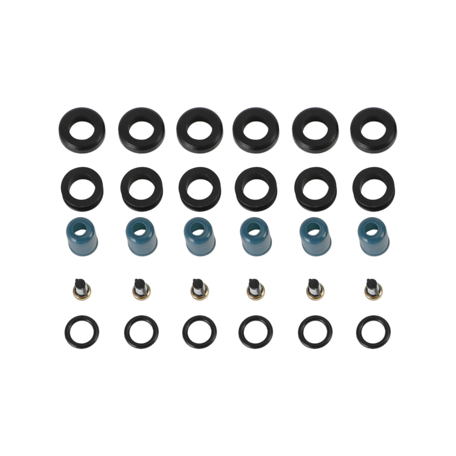 Kit de reconstrucción de sello de reparación de inyectores de combustible de 6 uds compatible con camión Toyota 3VZE 1988-1995 3.0L