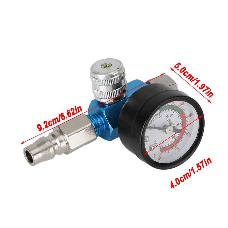 Herramienta de válvula reguladora de aire Mini azul, medidor de interruptor de presión de 1/4 "para pistola de pintura