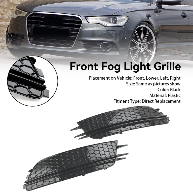 2 uds cubierta de luz antiniebla delantera parrilla de bisel compatible con Audi A6 4G C7 2012-2015