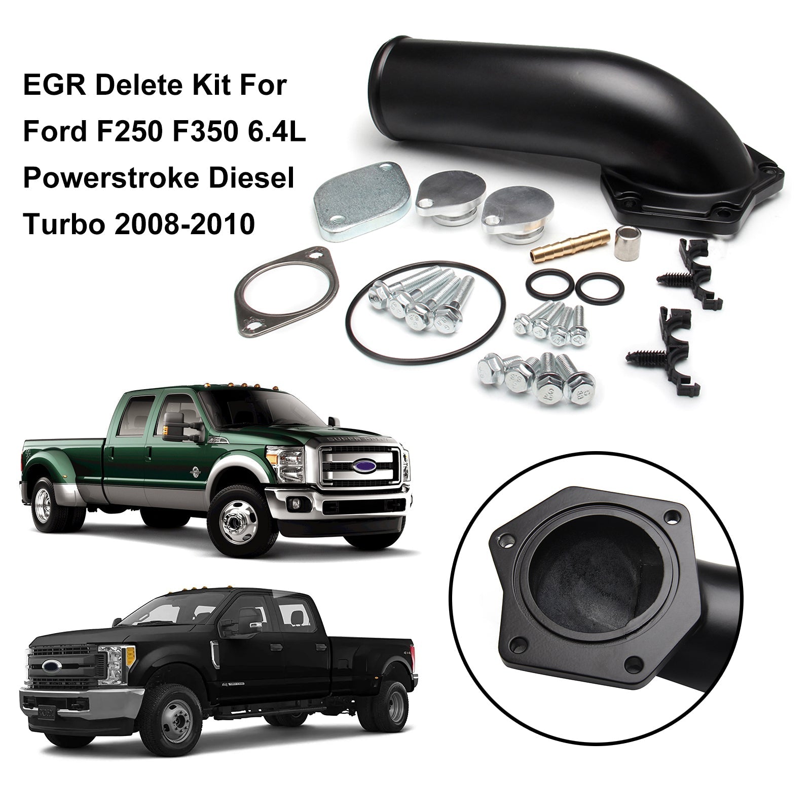 EGR حذف عدة لفورد F250 F350 6.4L Powerstroke ديزل توربو 2008-2010 عام