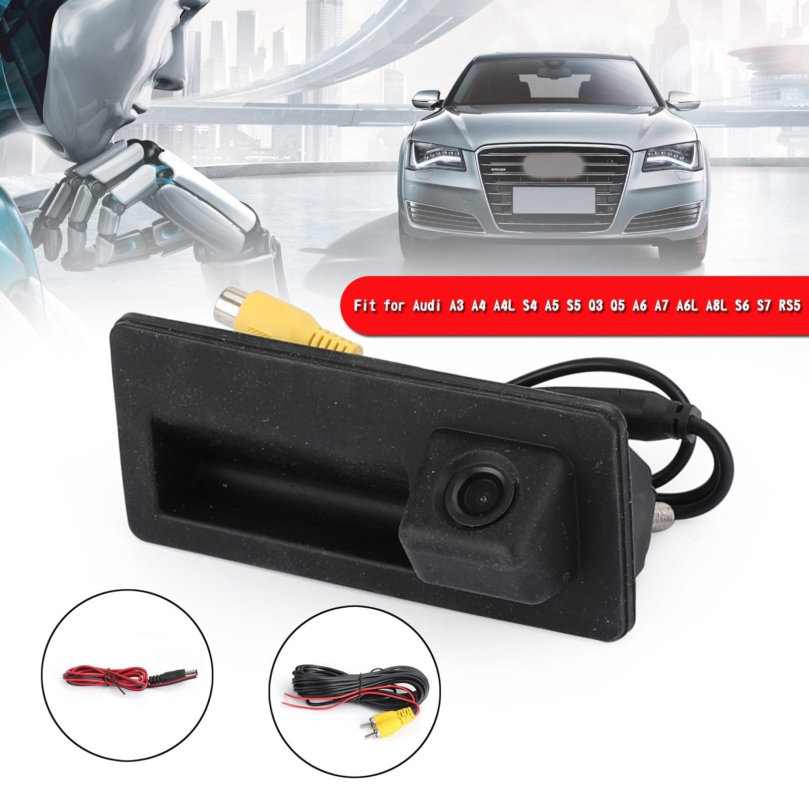 Car Trunk Handle CCD Rear View Backup Camera Fit for A4L A6L A3 S5 S3 Q3 Q5 Q7