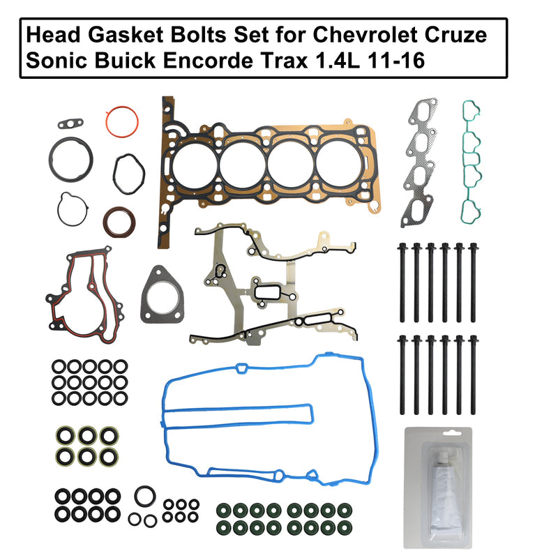 Head Gasket Bolts Set for Chevrolet Cruze Sonic Buick Encorde Trax 1.4L 11-16 Generic