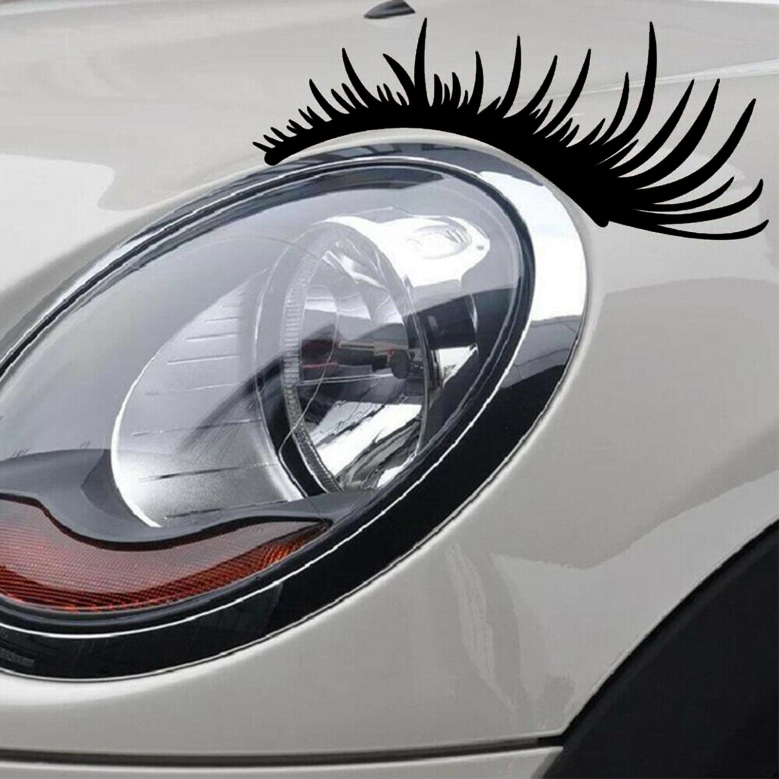 Car Headlight Eyelash Sticker Eyebrow Decal for Porsche Volkswagen Beetle Black Generic