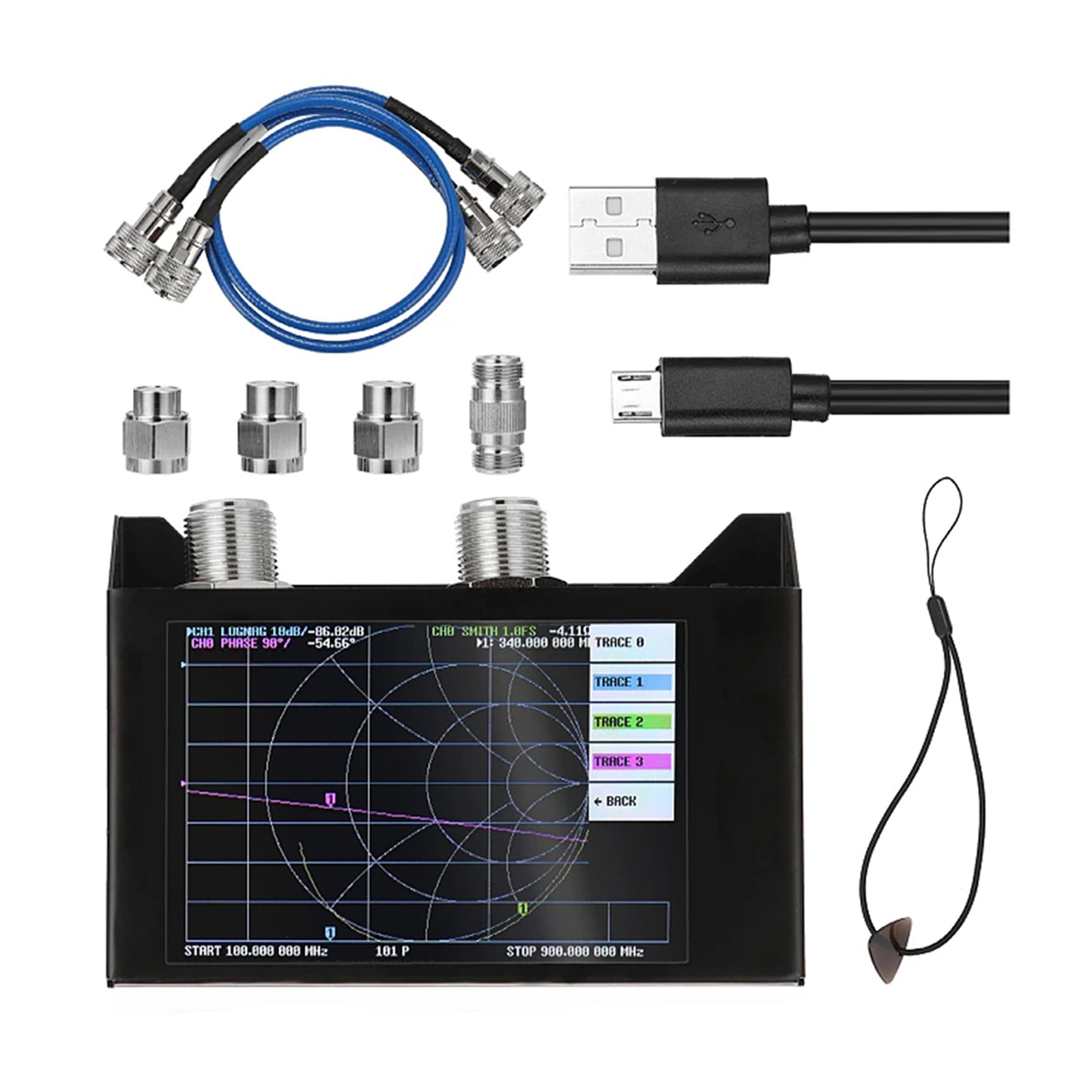 Analizador de red vectorial LCD SAA-2N NanoVNA V2 de 4,0 pulgadas, analizador de antena de 50KHz-3GHz