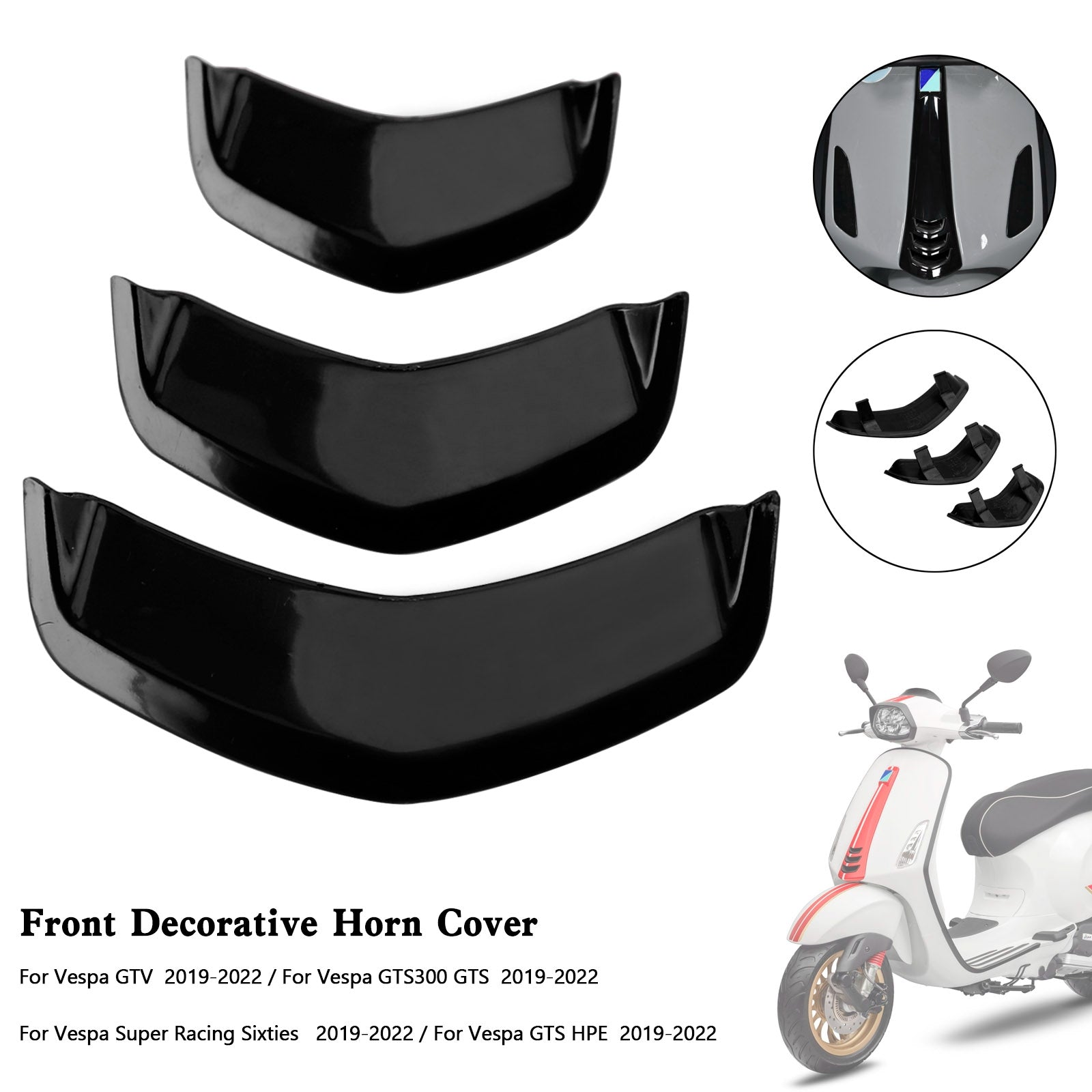 Vespa Sprint 300 GTS 300 HPE GTV Front Horn Cover Decoration Trim