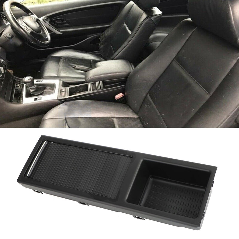 Portavasos de almacenamiento para consola central delantera negra compatible con BMW E46 3 Series 1998-2007 genérico