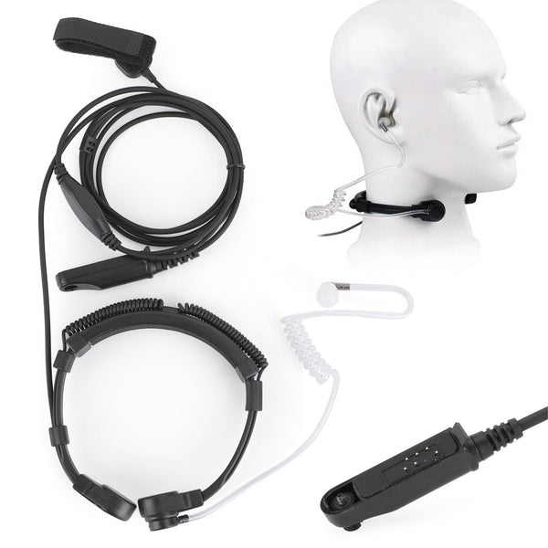Auriculares tácticos con micrófono de garganta aptos para Baofeng UV-9R Plus BF-9700 BF-A58 UV-82WP
