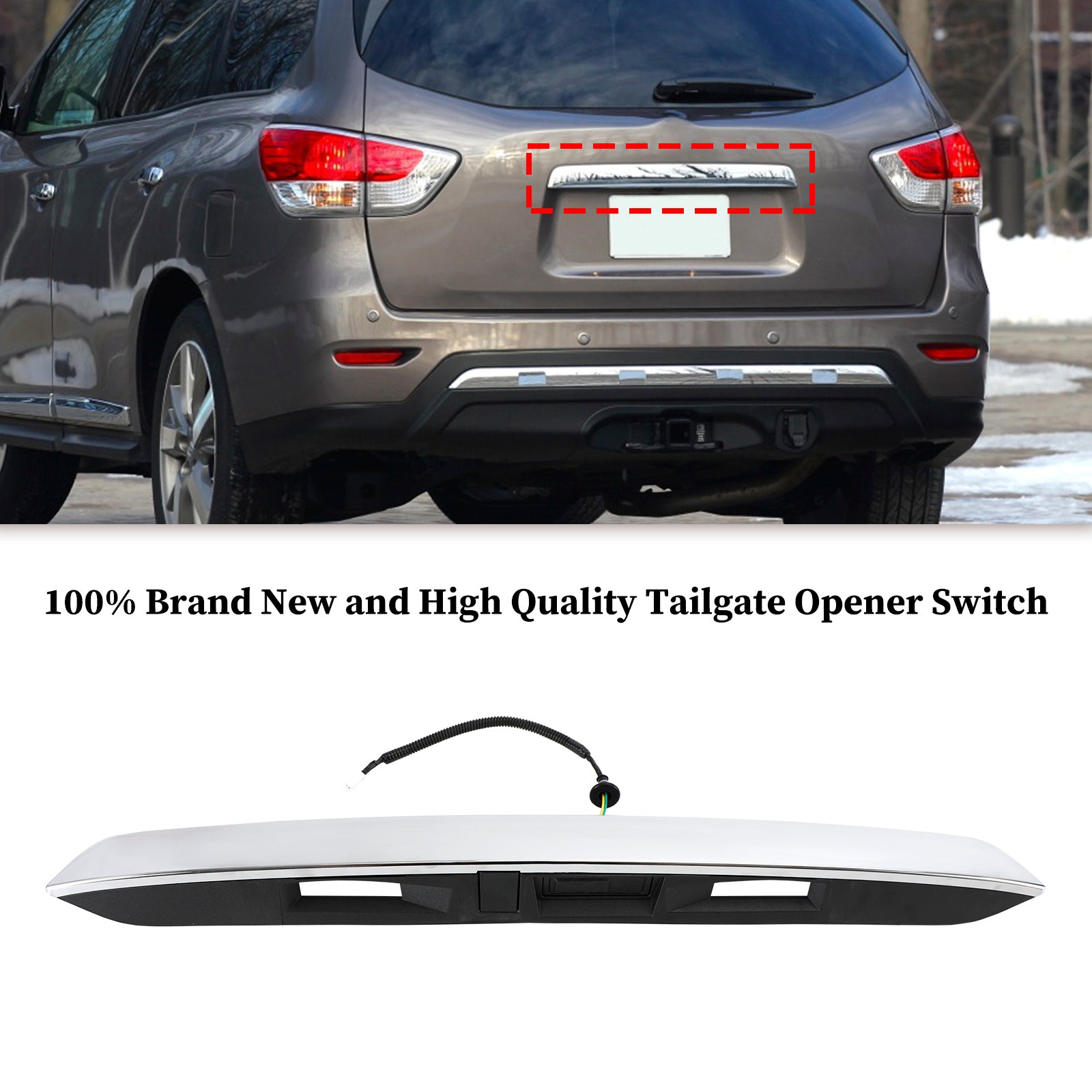 2013-2020 Nissan Pathfinder Advance Exclusive Sport Utility 4-Door 3.5L Chrome Rear Liftgate Handle 90810-9PG0A