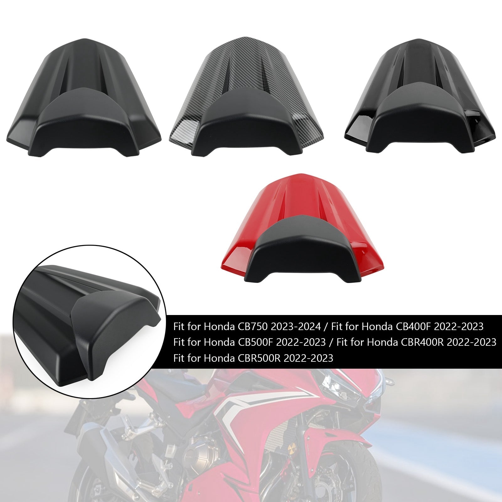 Cubierta de carenado de asiento trasero para Honda CB750 CB400F CB500F CBR400R CBR500R 22-23