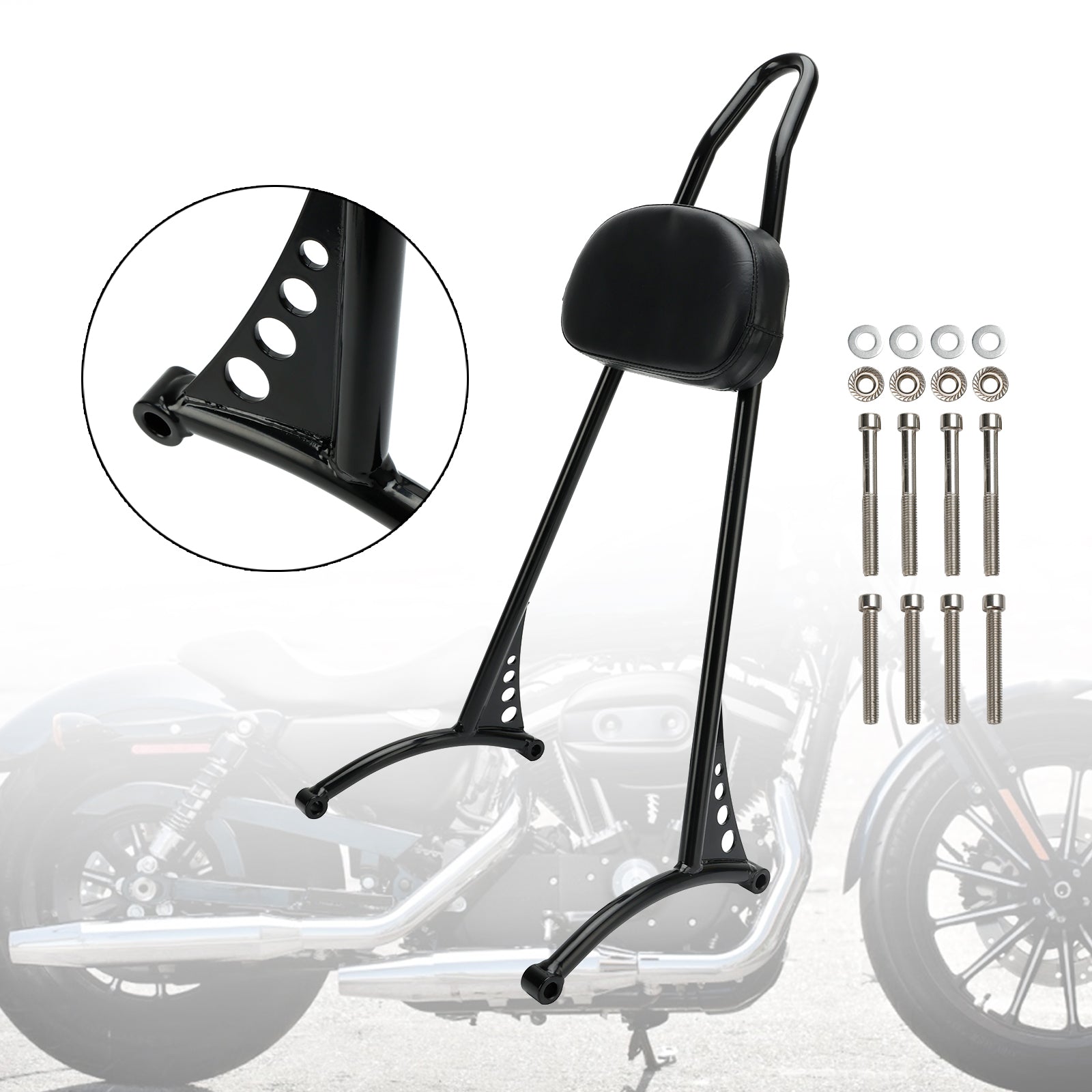 Respaldo de barra Sissy para pasajero para Sportster Iron 883 1200 XL 48 72 2004-posteriores