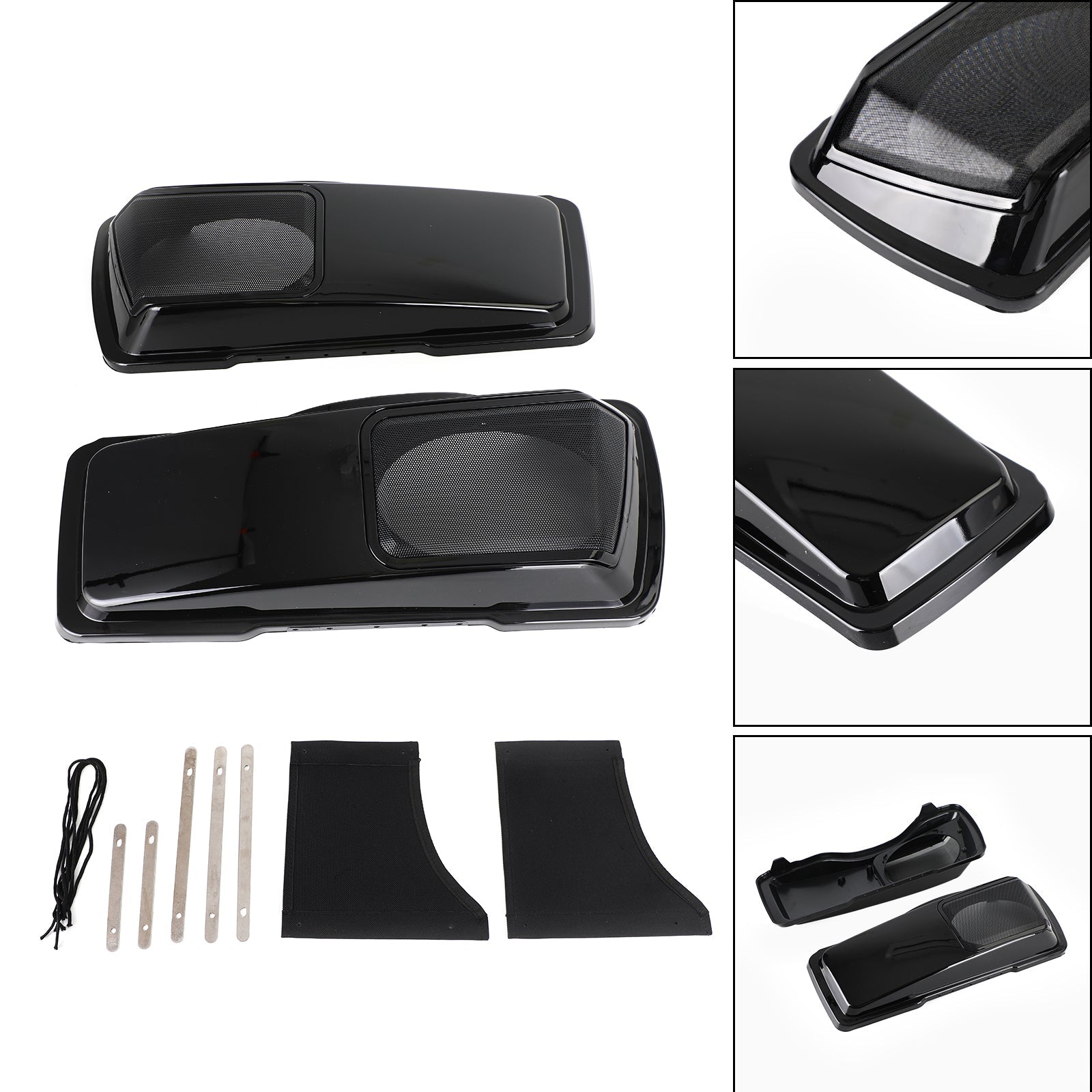 6 x 9 tapas de altavoces Vivid Black Saddlebag para Harley Touring 1994-2013 Generic