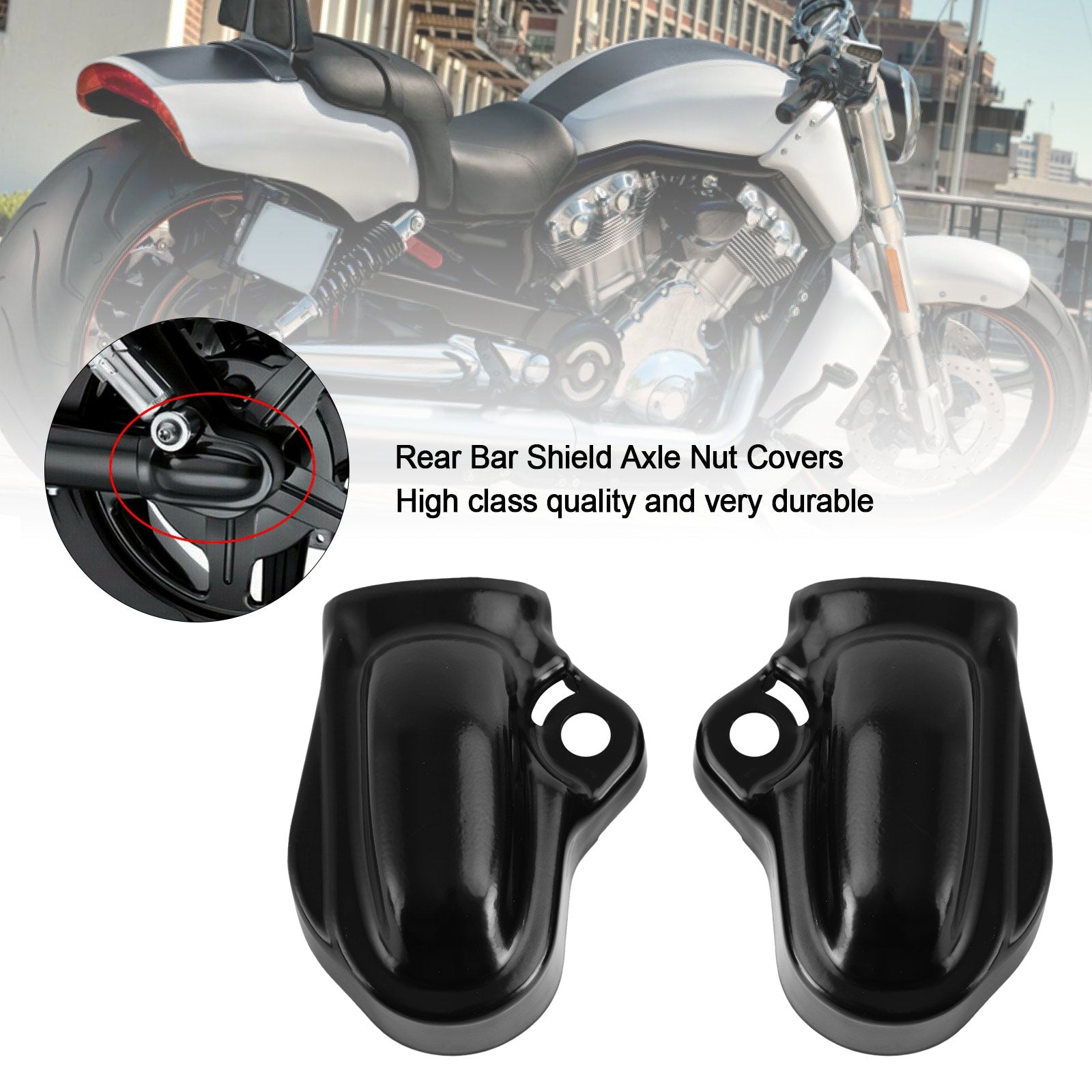 Rear Bar Shield Axle Nut Covers Swingarm Fit for V-Rod VRSC Night Rod 2002-2017 Generic