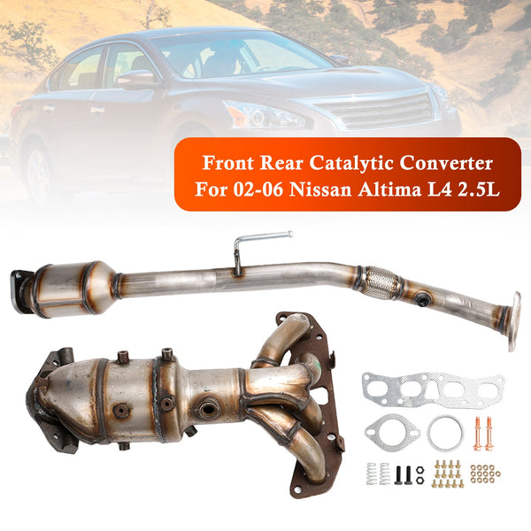 Pair Front Rear Catalytic Converter For 02-06 Nissan Altima 2.5L Direct Fit