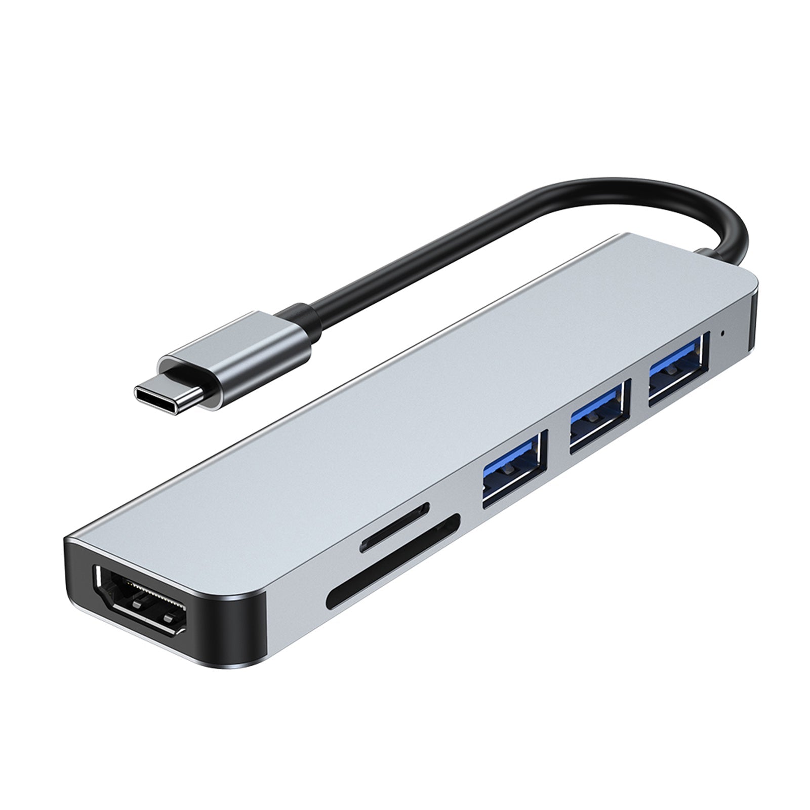 6 في 1 USB-C Type C HD Output 4K USB 3.0 HD محول HUB متعدد الوظائف