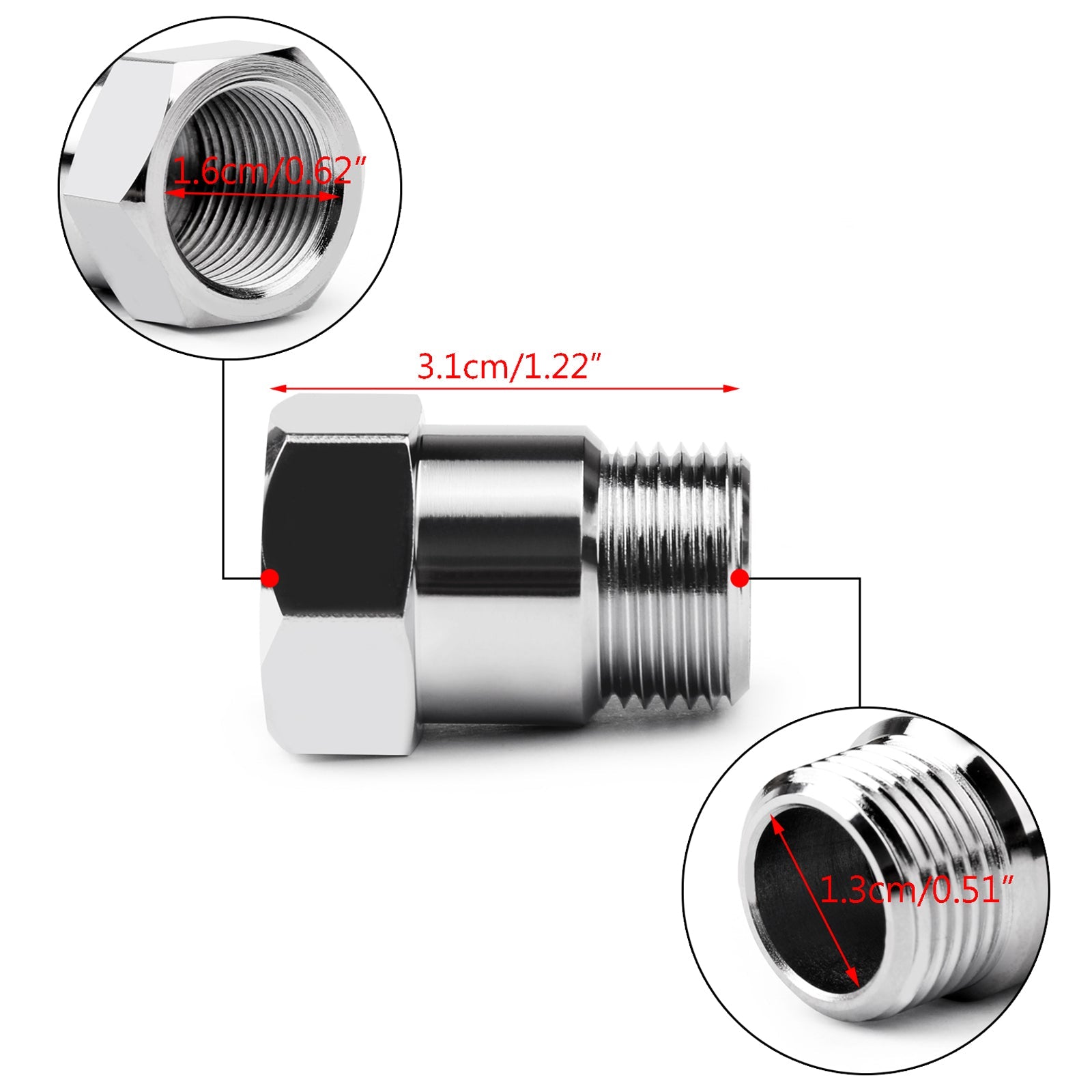 O2 Oxygen Sensor Test Pipe Extension Extender Adapter Spacer M18 X 1.5 Bung 32mm